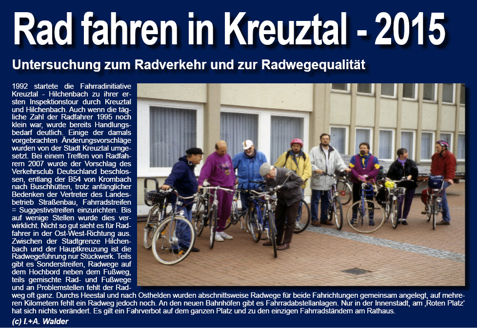 VCD Untersuchung zu den Radwege in Kreuztal